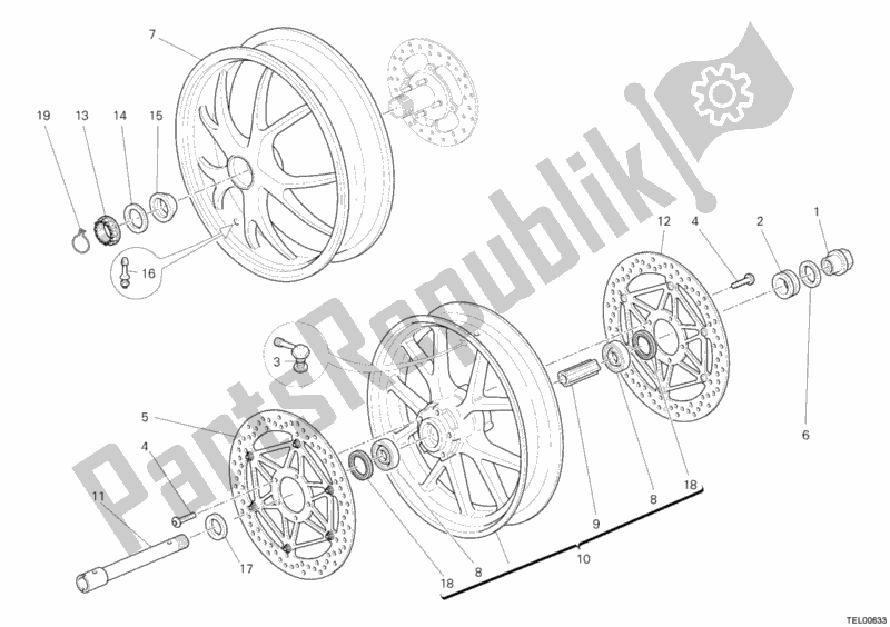 Tutte le parti per il Ruote del Ducati Streetfighter S USA 1100 2012